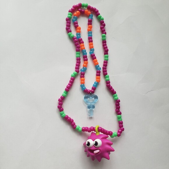 Kandi Necklaces x2 (Spikey Toy & Key) - Picture 2 of 6